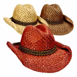 Women's Dorfman-Pacific Western Crocheted Ribbon Assorted Cowboy Hat